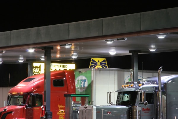 LED Canopy Lighting at Truck Stop - Tick Tock Energy