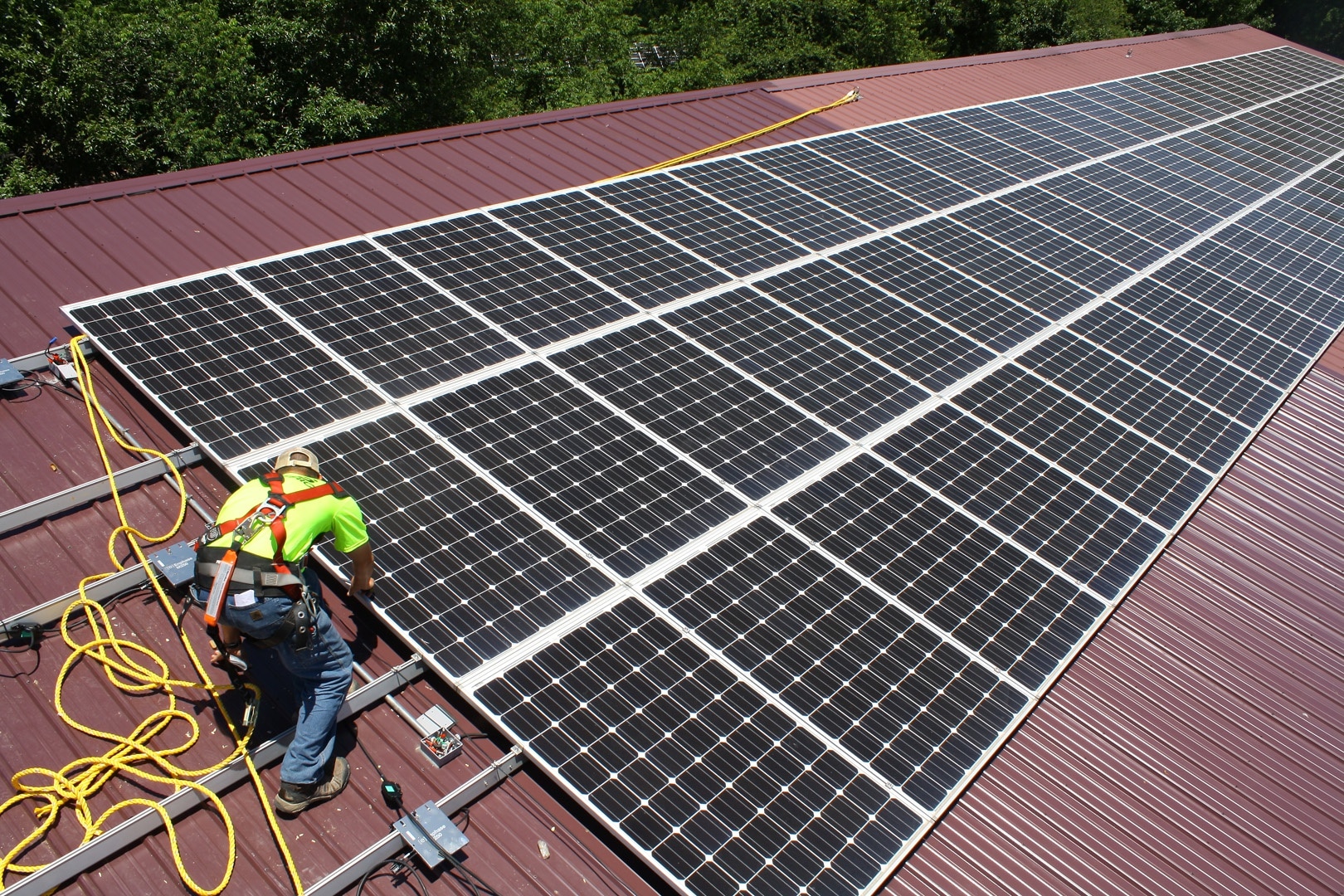 roof mounted solar panels metal barn