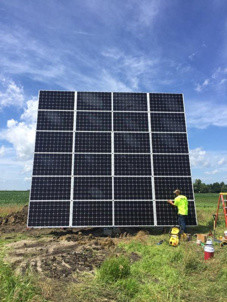 6.84 kW (DC) AllEarth Solar Tracker for Rural Home near Champaign, IL