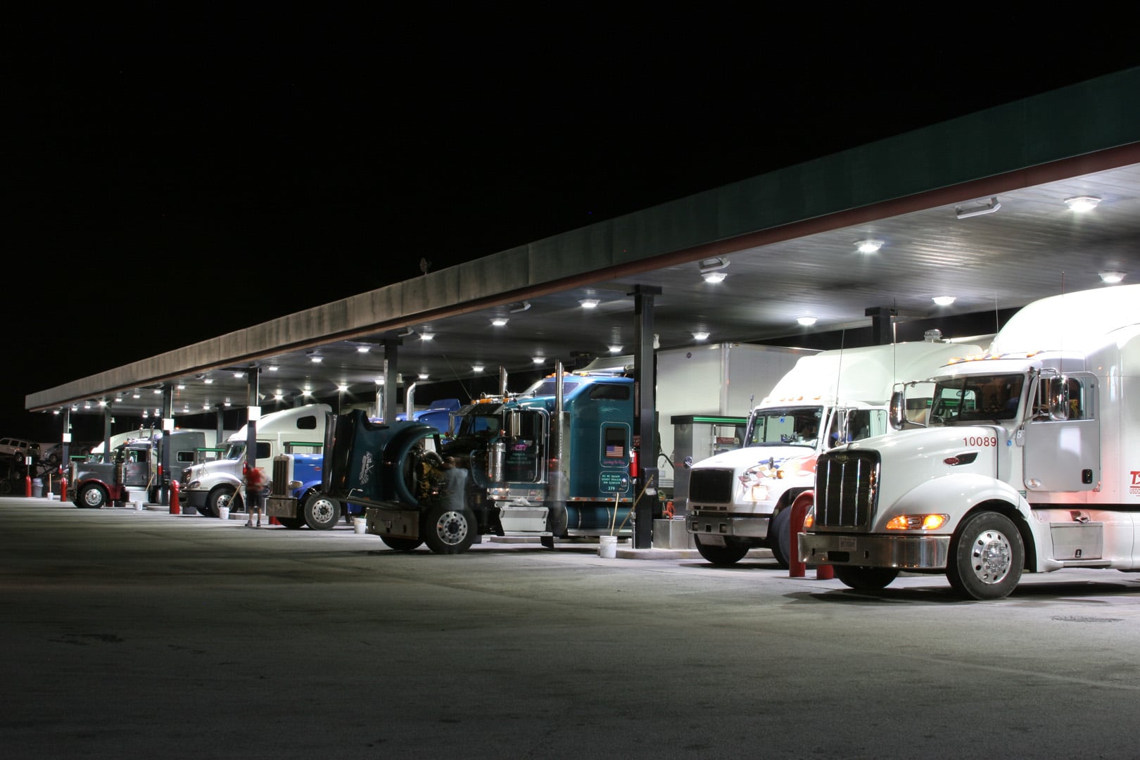 LED lighting upgrade retrofit for truck stop