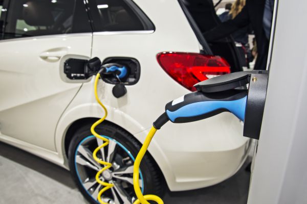 Electric car at the charging station