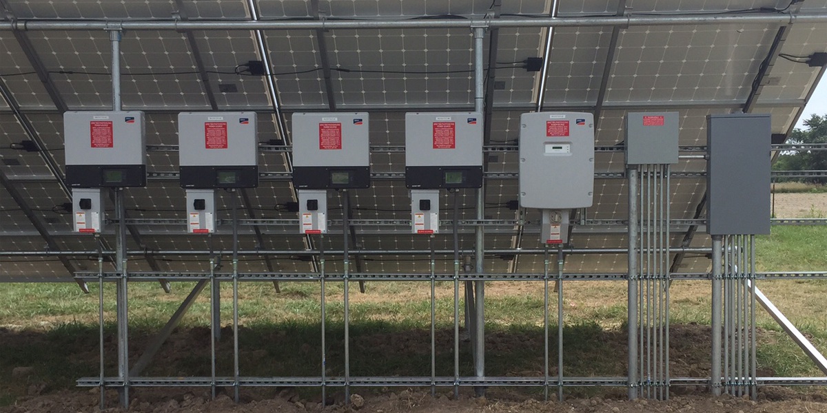 ground mounted solar panels inverters goat farm