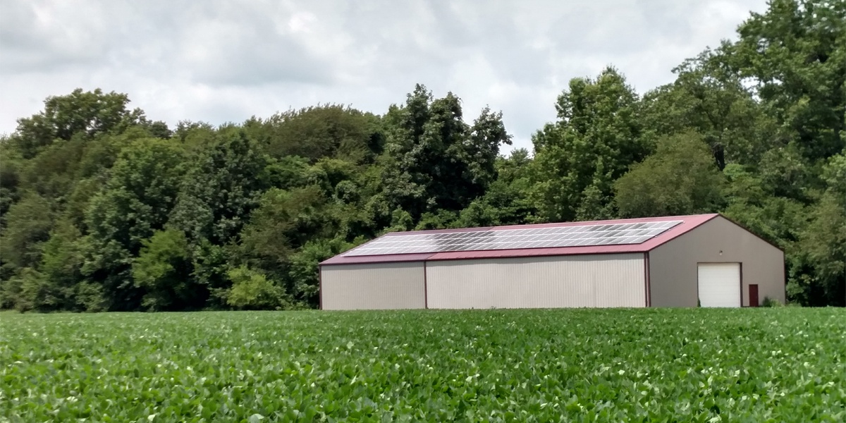 roof mounted solar panels metal barn