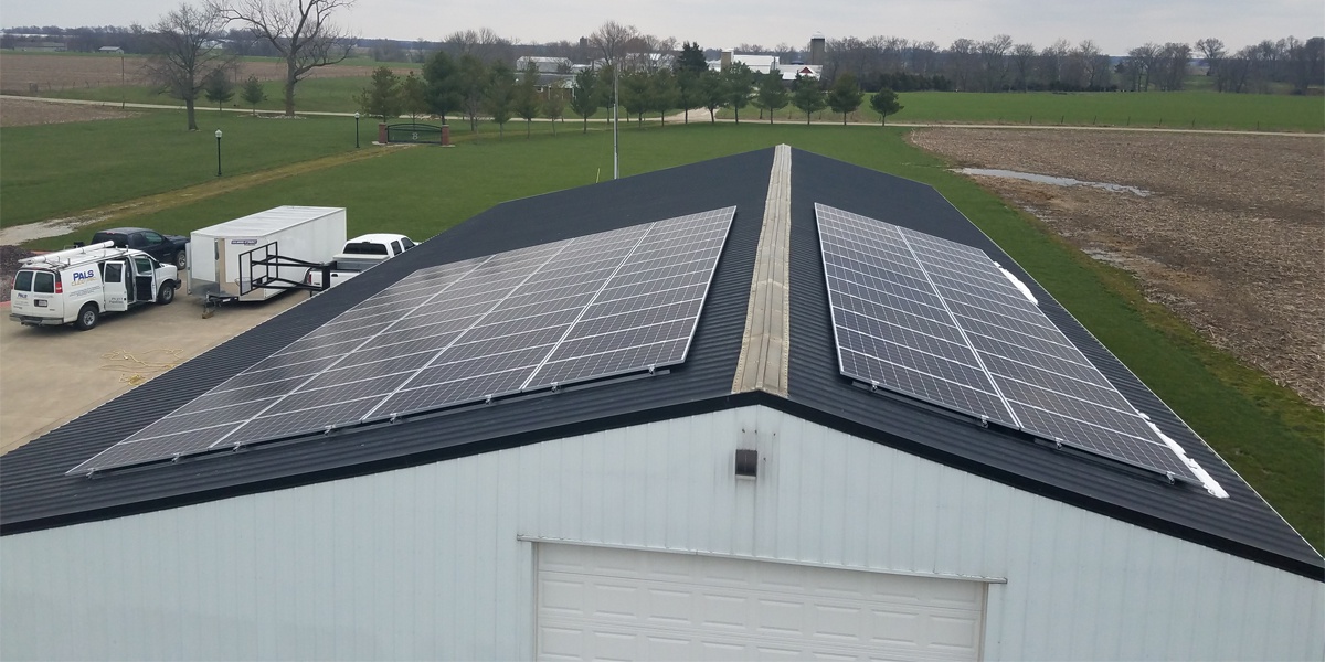 roof mounted solar panels metal barn