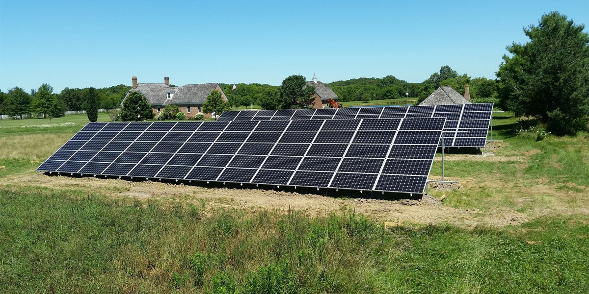 ground mounted solar panels goat farm