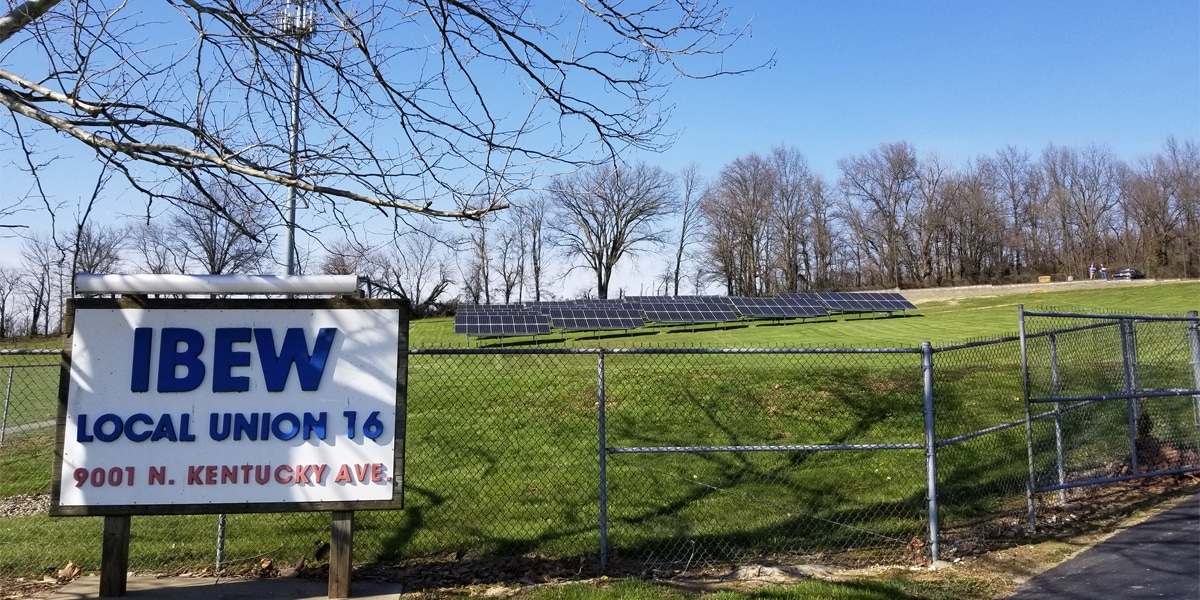 ground mounted solar panels IBEW union
