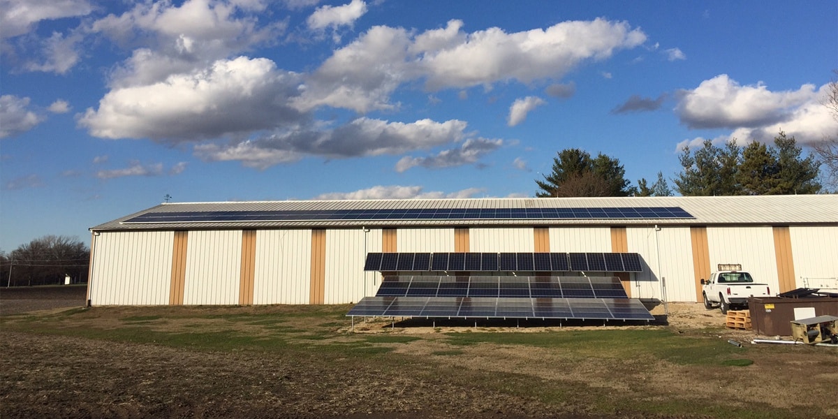 roof, wall, ground mounted solar metal barn