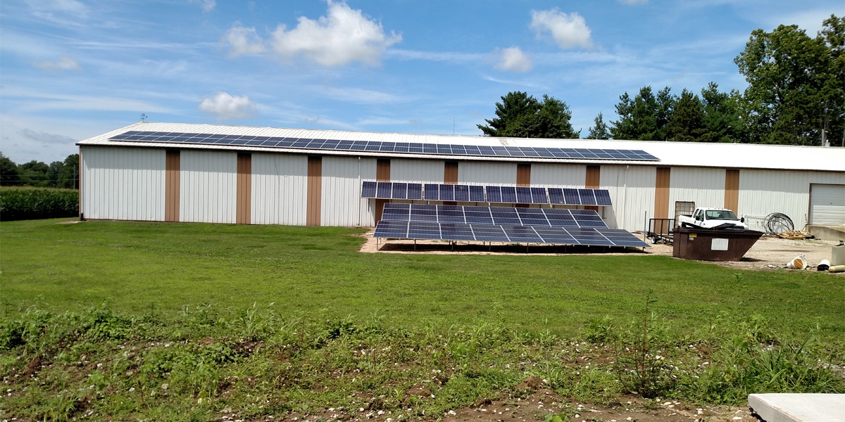 roof, wall, ground mounted solar metal barn