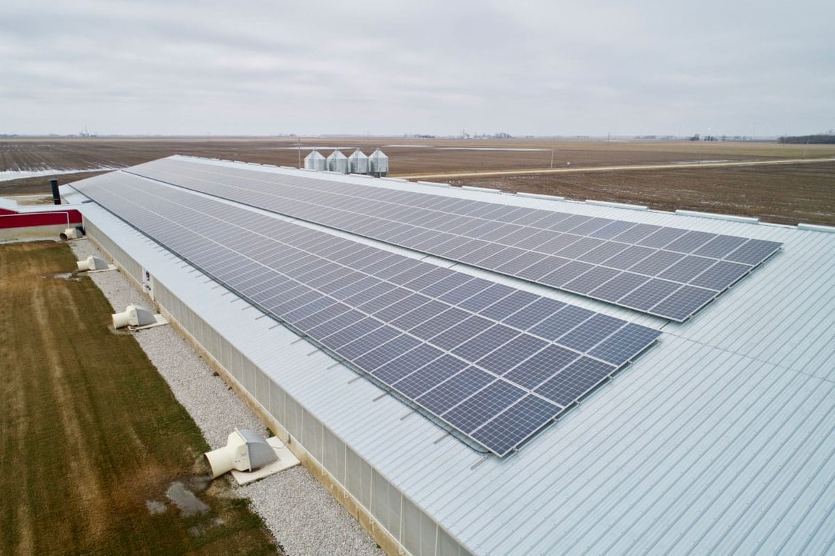 Parks Companies hog farm agriculture roof mounted solar system