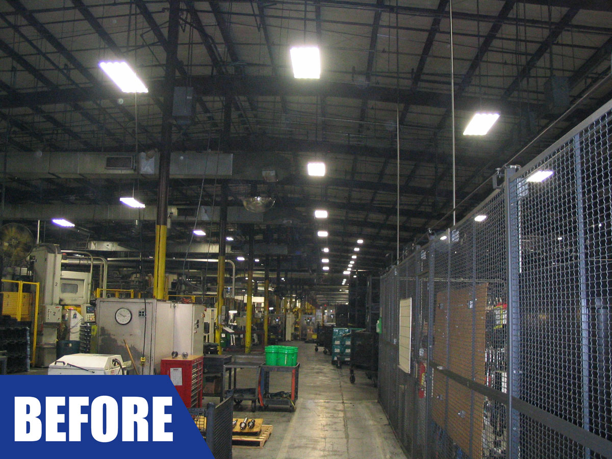 HMAC industrial LED lighting upgrade interior