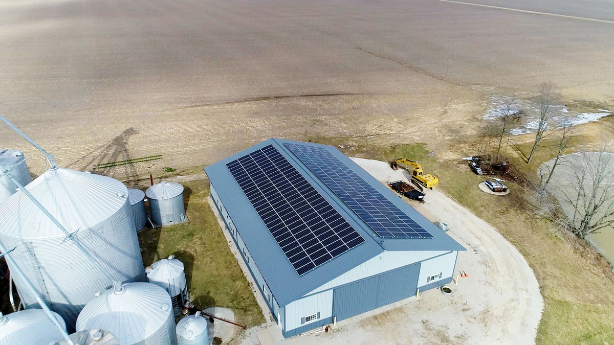 Halter Rich Farms agriculture roof mounted solar system