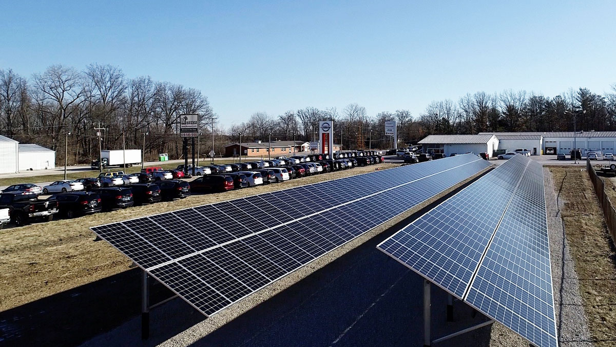 Monken Automotive commercial ground mounted solar for car dealership