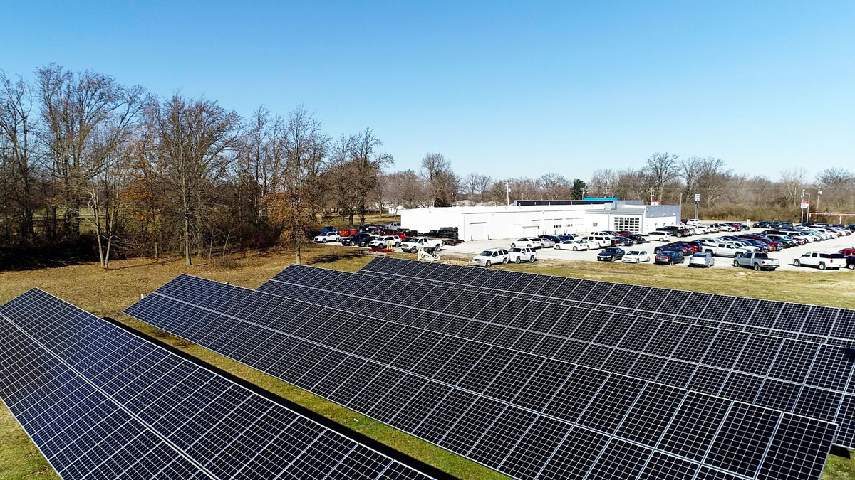 Monken Automotive commercial ground mounted solar for car dealership