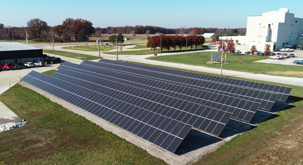 Country Bob's commercial ground mounted solar system Centralia, IL
