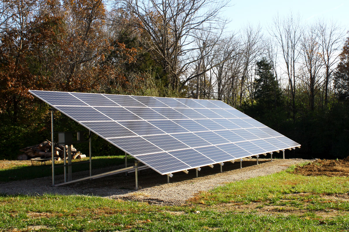 Jon England ground mounted solar for cabin in Sullivan, IL