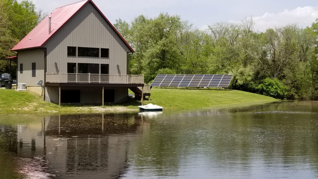 Jon England ground mounted solar for cabin in Sullivan, IL