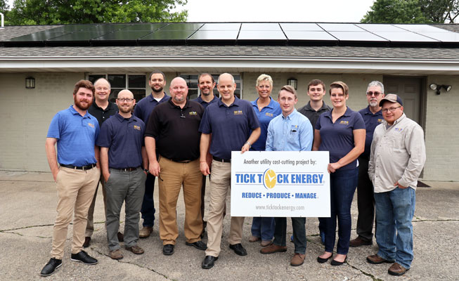 Roof mounted solar panels for Tick Tock Energy in Effingham, IL