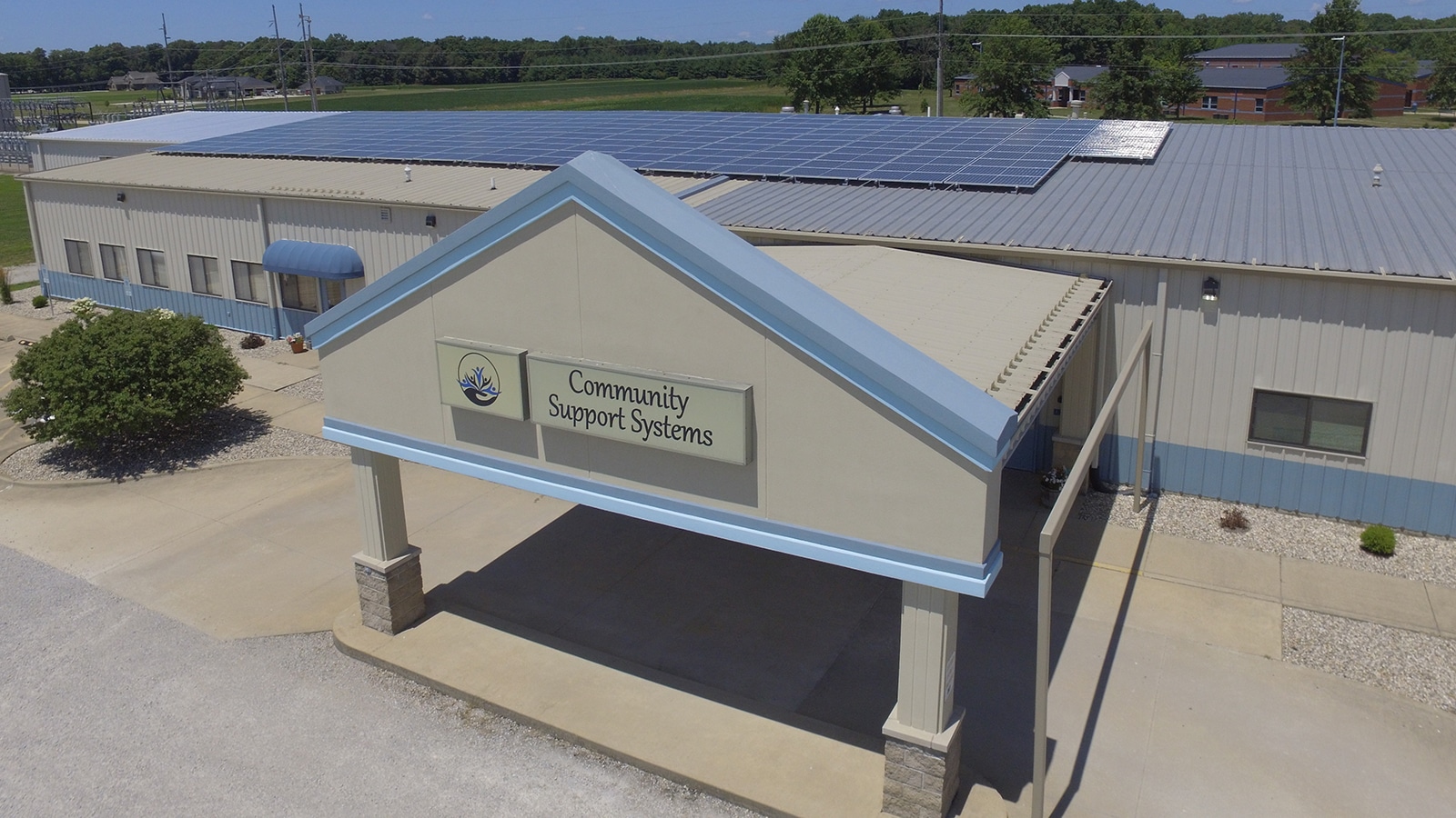 overhead view of building