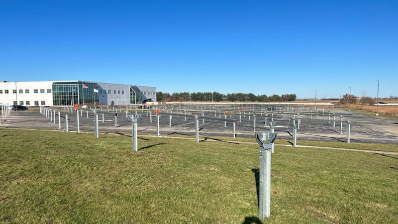 Commercial ground mounted tracker solar array