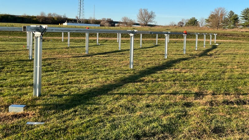Commercial ground mounted tracker solar array