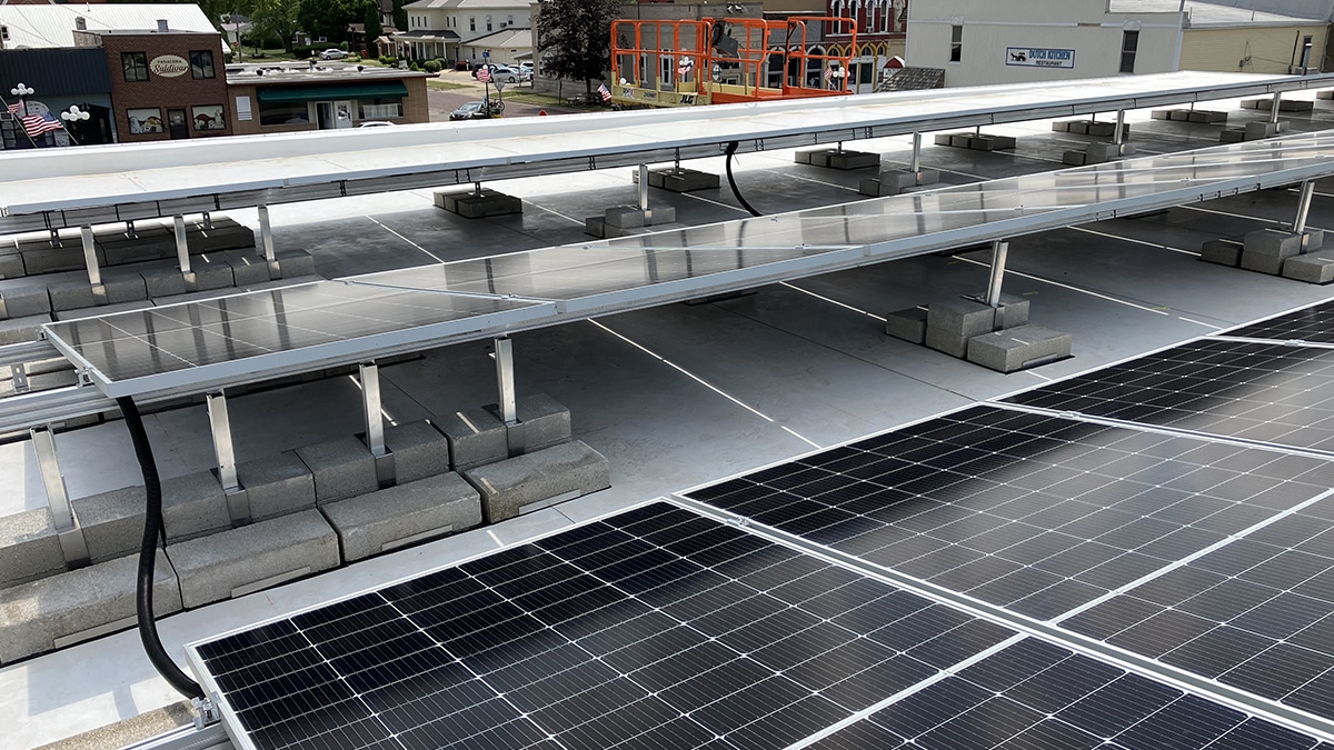 Roof Mounted commercial solar array