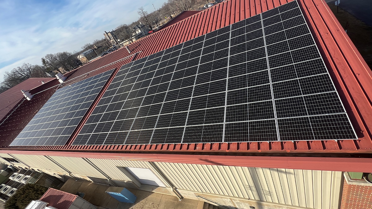 Roof Mounted commercial solar array