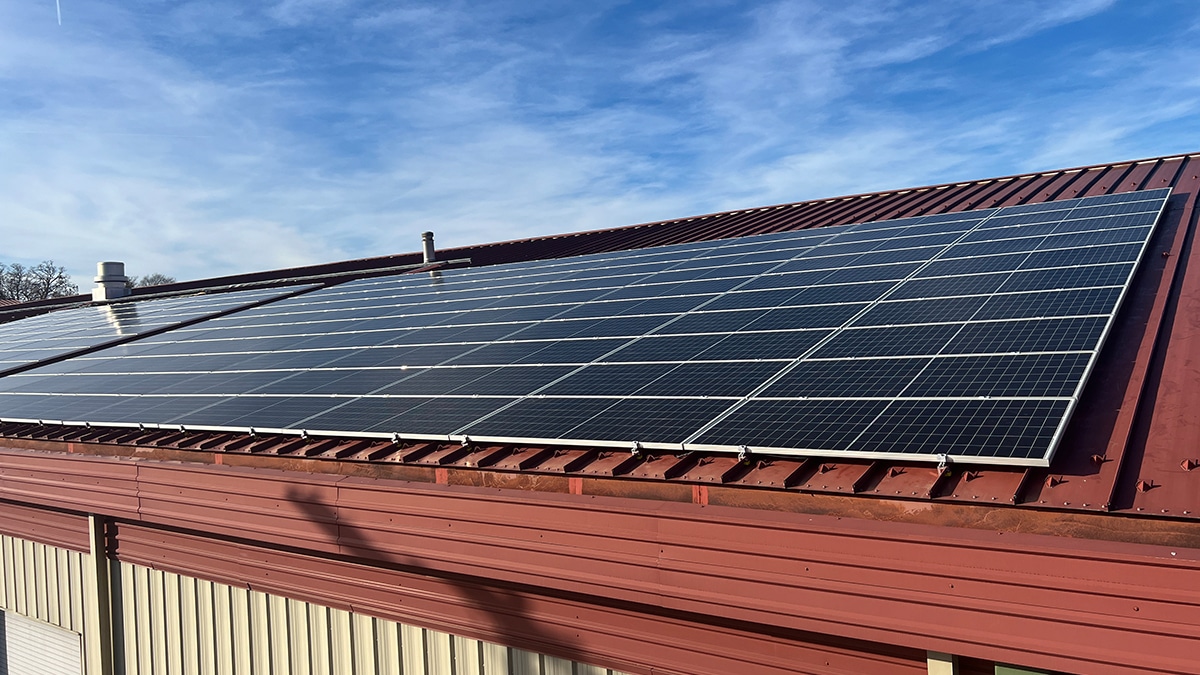 Roof Mounted commercial solar array