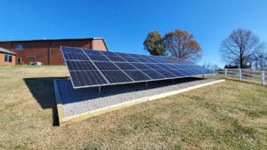 Residential ground mounted solar array southern Illinois with battery backup