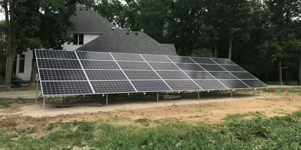 17.9 kW (DC) Residential Ground-Mounted Solar System in Dewey, IL