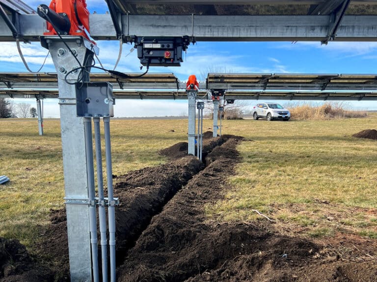 Ground-mounted solar panels