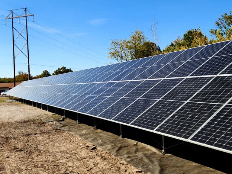 Ground-mounted solar panels