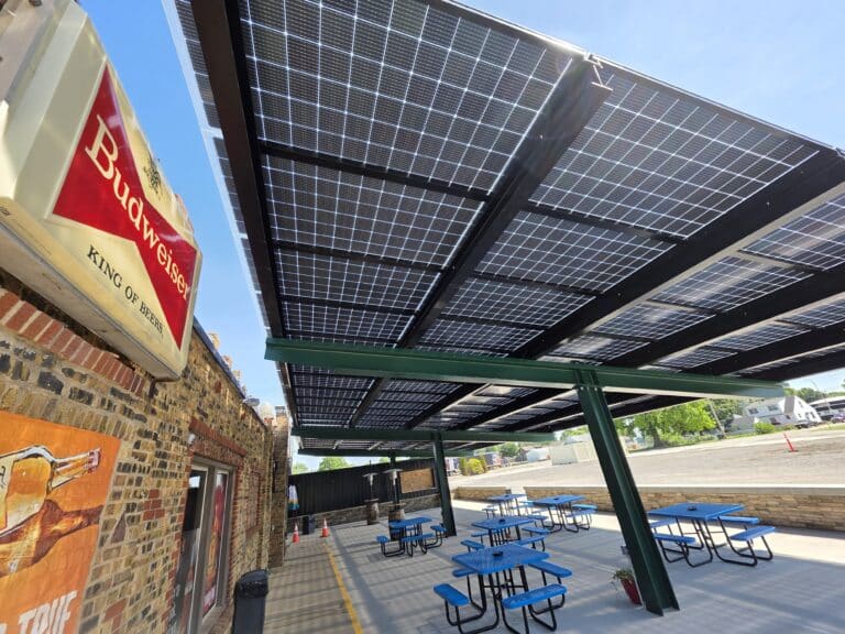47.3 kW Solar Canopy for The Castle Pub, Mattoon, IL